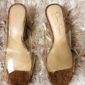Jessica Simpson Clear Strap Wedge Sandals